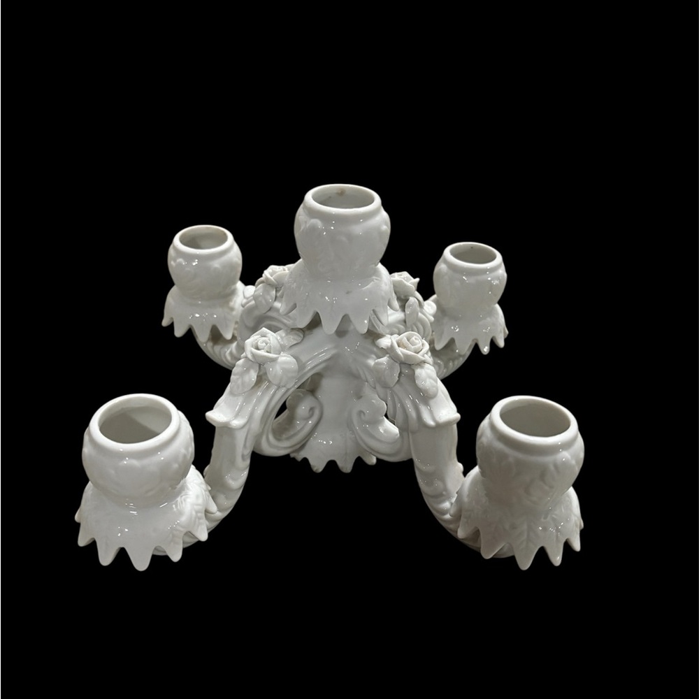 Vintage Baroque Ceramic Candelabra